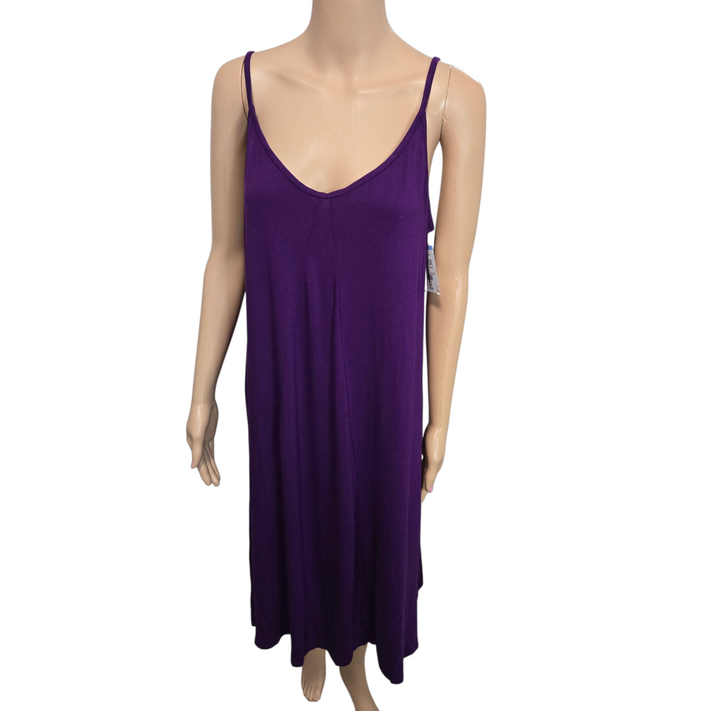 Love appella XL purple spaghetti strap dress round neck rayon